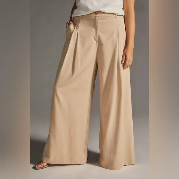AMADI For Anthropologie Pleated Wide-Leg Pants - Picture 1 of 6